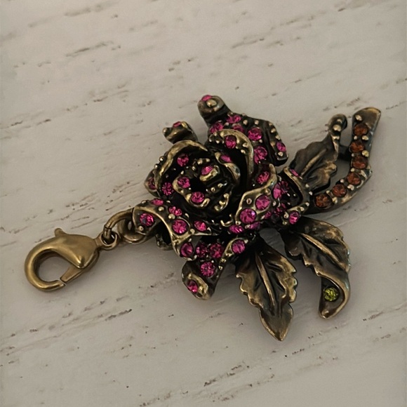 Heidi Daus Swarovski Crystal Rose Charm with Lobster Claw Clasp - Picture 5 of 12
